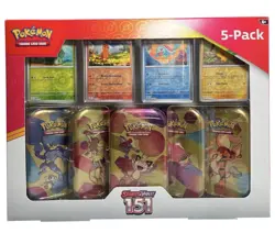 New & Sealed Pokemon Scarlet & Violet 151 5x Mini Tins Costco Bundle - Image 1