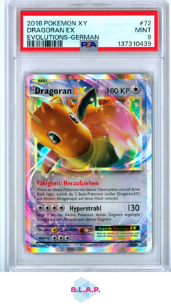 DRAGORAN EX EVOLUTIONS-GERMAN POKEMON XY EVOLUTIONS 2016 72 PSA 9 - Image 1