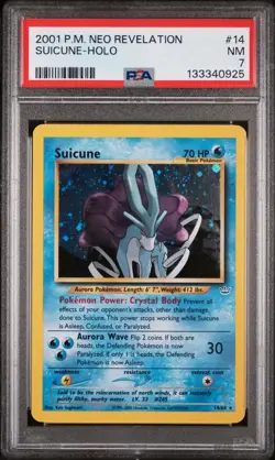 PSA 7 Suicune-HOLO #14 Pokemon Neo Revelation 2001 (New Cert) - Image 1