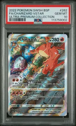 2022 Pokemon Black Star Promo Charizard VSTAR SWSH262 PSA 10 Gem Mint Full Art - Image 1
