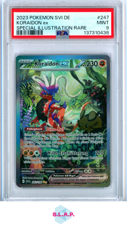 KORAIDON EX SPECI4L ILL RARE POKEMON GER SVI DE-SCARLET & VIOLET 2023 247 PSA 9 - Image 1