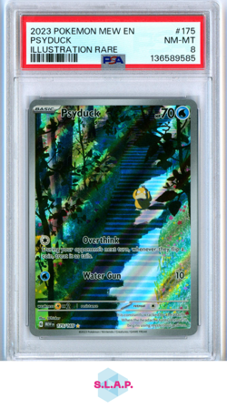 PSYDUCK ILLUSTRATION RARE POKEMON MEW EN-151 2023 175 PSA 8 - Image 1