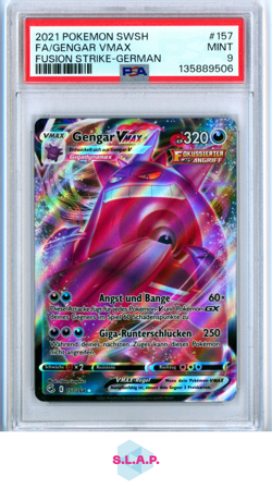 FA/GENGAR VMAX FUSION STRIKE-GER POKEMON SWSH FUSION STRIKE 2021 157 PSA 9 - Image 1
