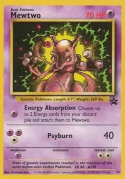 Moderately Played Mewtwo - 14 - Mewtwo Strikes Back VHS/DVD release Pokemon WoTC - Image 1