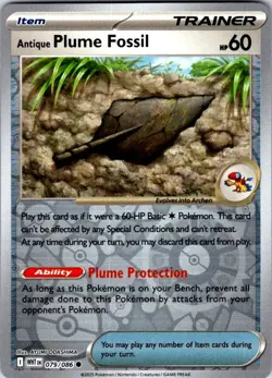 Pokemon | WHT | Antique Plume Fossil | 079/086 | NM Reverse Holo - Image 1