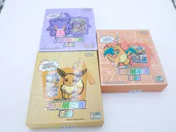 Pokemon TCG S-Chinese 3 In 1 Eevee Charizard Gengar Card Display Frame Gift Box - Image 5
