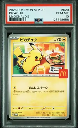 PSA10 Pokemon Card Pikachu P M-P 020 Promo McDonald's Happy Set 2025 - Image 1