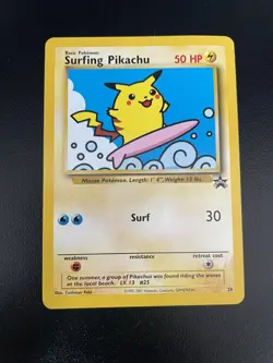 Surfing Pikachu - #28 WOTC Black Star Promo - Pokemon Card - 2001 Excellent - NM - Image 1