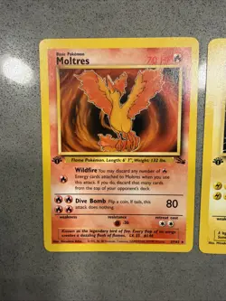 Pokemon TCG Zapdos 1st Edition Moltres, Articuno, Fossil Non-Holo Card Trio - Image 2