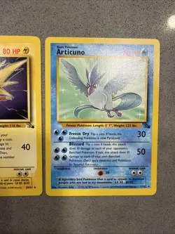 Pokemon TCG Zapdos 1st Edition Moltres, Articuno, Fossil Non-Holo Card Trio - Image 4