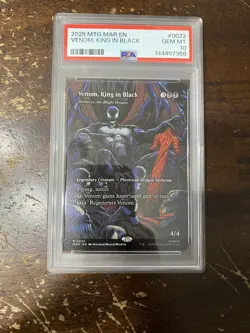 Venom King In Black 0022 Borderless Spider Man Magic The Gathering Card PSA 10 - Image 1