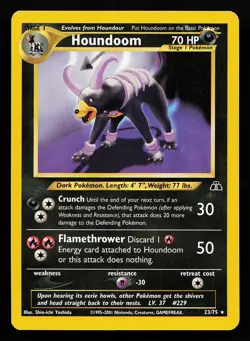 Houndoom 23/75 Rare Neo Discovery Pokemon Card - Image 1