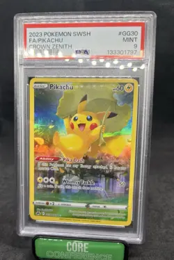Pokemon Pikachu TCG Crown Zenith: Galarian Gallery Holo Rare Card GG30/GG70 PSA9 - Image 2