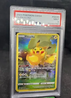 Pokemon Pikachu TCG Crown Zenith: Galarian Gallery Holo Rare Card GG30/GG70 PSA9 - Image 3