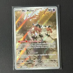 Pokemon TCG Mr. Mime Scarlet & Violet Holo Illustration Card 179/165 Rare Nm - Image 1