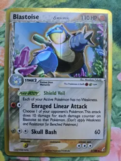 Blastoise delta EX14: EX Crystal Guardians (2/100) Holo Rare Pokemon Card HP - Image 1