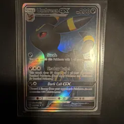 Pokemon Umbreon GX SM Base Set Ultra Rare Full Art Holo 142/149 HP 200 Card - Image 1