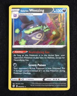 Pokemon TCG Galarian Weezing 042/072 2021 Shining Fates Holo Rare Card - NM - Image 1