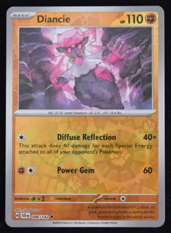 Pokemon TCG Diancie 086/142 2024 Stellar Crown Reverse Holo Uncommon Card - NM - Image 1