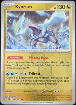 Pokemon TCG Kyurem 047/064 2024 Shrouded Fable Reverse Holo Uncommon Card - NM - Image 1