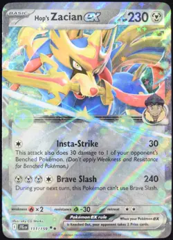 Pokemon TCG Hop's Zacian ex 111/159 2025 Journey Together Double Rare Card - NM - Image 1