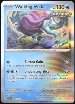 Pokemon TCG Walking Wake 063/167 2024 Twilight Masquerade Holo Rare Card - NM - Image 1