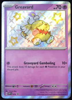 Pokemon TCG Greavard SVP 070 2024 Paldean Fates Black Star Promo Card - NM - Image 1