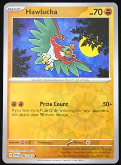 Pokemon TCG Hawlucha 107/167 Twilight Masquerade Reverse Holo Common Card - LP - Image 1