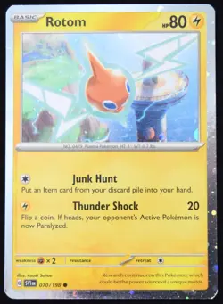 Pokemon TCG Rotom 070/198 Scarlet & Violet Base Set Cosmos Holo Promo Card - LP - Image 1