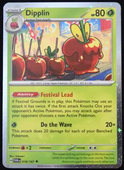 Pokemon TCG Dipplin 018/167 2024 Twilight Masquerade Cosmos Holo Promo Card - NM - Image 1