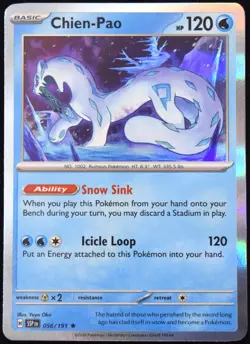 Pokemon TCG Chien-Pao 056/191 2024 Surging Sparks Holo Rare Card - NM - Image 1