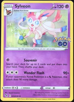 Pokemon TCG Sylveon 035/078 2022 Pokemon Go Holo Rare Card - NM - Image 1