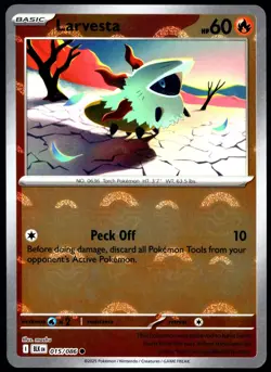 Pokemon TCG Larvesta 015/086 Black Bolt Poke Ball Reverse Holo Common Card - NM - Image 1