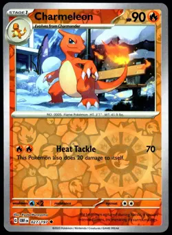 Pokemon TCG Charmeleon 027/197 Obsidian Flames Reverse Holo Uncommon Card - LP - Image 1