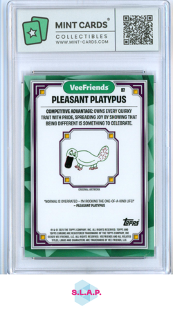 PLEASANT PLATYPUS TOPPS CHROME 87 2025 VEEFRIENDS FIRST CHR-EN MINT-CARDS GEM 10 - Image 2