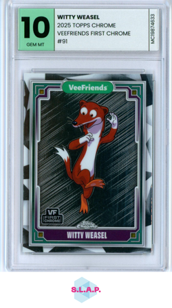 WITTY WEASEL TOPPS CHROME 91 2025 VEE FRIENDS FIRST CHR-EN MINT-CARDS GEM MT 10 - Image 1