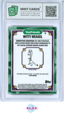 WITTY WEASEL TOPPS CHROME 91 2025 VEE FRIENDS FIRST CHR-EN MINT-CARDS GEM MT 10 - Image 2
