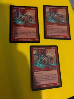 Lightning Hounds x3 Hound Mercadian Masques. FOIL. Mtg Card. 1 Is Poor Condition - Image 1