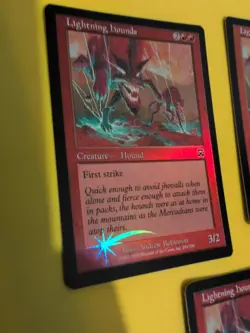 Lightning Hounds x3 Hound Mercadian Masques. FOIL. Mtg Card. 1 Is Poor Condition - Image 2