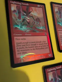 Lightning Hounds x3 Hound Mercadian Masques. FOIL. Mtg Card. 1 Is Poor Condition - Image 3