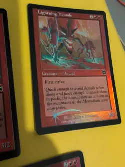 Lightning Hounds x3 Hound Mercadian Masques. FOIL. Mtg Card. 1 Is Poor Condition - Image 5