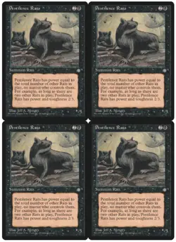 MTG Pestilence Rats x4 Ice Age Common NM/LP Playset - Image 1