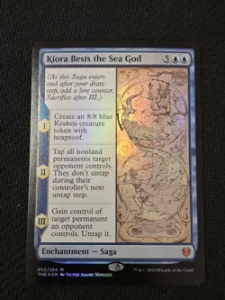 1x Kiora Bests the Sea God - Foil Light Play English Theros Beyond Death MTG LP - Image 1