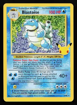 Blastoise 2/102 Holo Celebrations Classic Collection Pokemon Card - Image 1