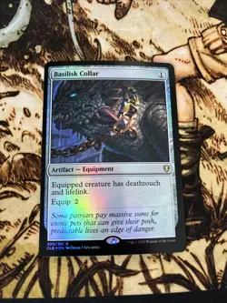 1x FOIL BASILISK COLLAR - Commander - MTG - Magic the Gathering - Image 1
