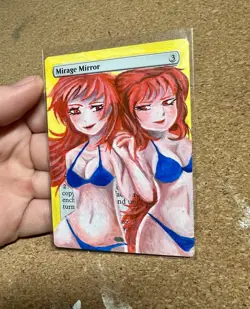 Anime Girl Mirage Mirror, Magic: The Gathering Hand Painted Alter Altered Art - Image 2