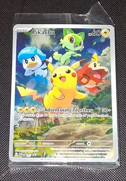 Sealed Pikachu SVP 027 Full Art Holo Scarlet & Violet Promo Pokemon Card - Image 1
