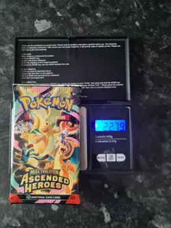 Pokemon TCG Ascended Heroes Heavy 22.79g Sealed Booster Pack - Image 1