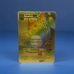 Raichu GX Gold Foil Rainbow Display Custom FAN ART Pokemon Card Anime Fans - Image 1