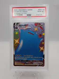 2021 Pokemon Swsh #sv1 19 Full Art Ditto Vmax Shining Fates PSA 10 Gem Mint - Image 1